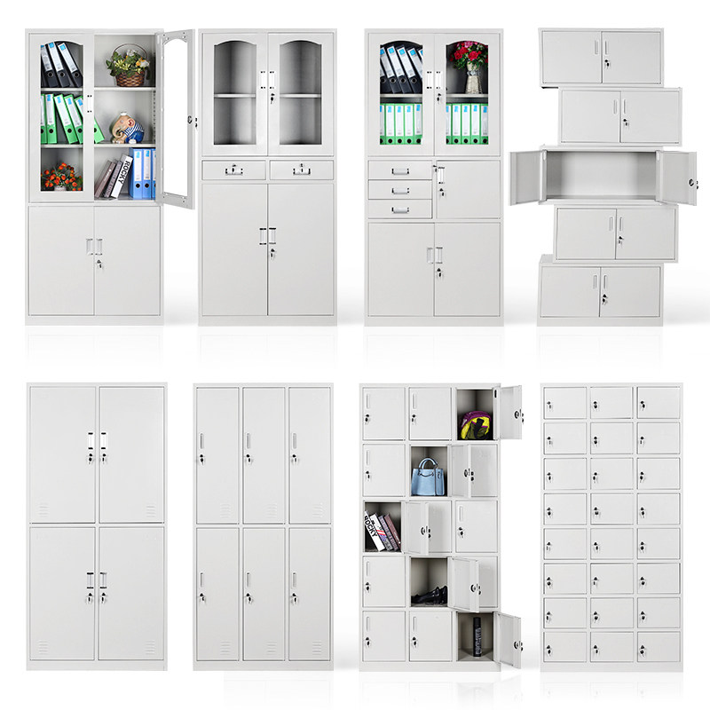 办公室文件柜档案柜资料柜带锁五节柜员工更衣柜储物柜铁皮矮柜子