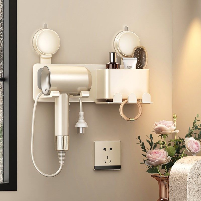 奶白吹风机置物架太空铝免打孔浴室挂架卫生N间电吹风支架家用风,家庭/个人清洁工具,吹风机置物架,淘宝优惠券,粉丝福利购,淘宝优惠卷