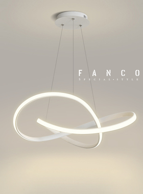 现代艺术简e约餐厅吊灯卧室衣帽间白色灯餐桌饭厅吧台意式极简灯