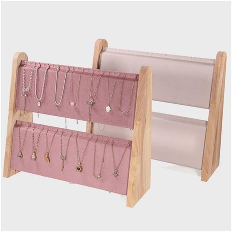木质双排手炼展示k架项炼挂架可折叠便携摆摊首饰架吊坠架子展示