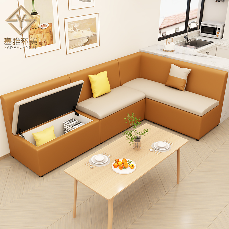 卡座储物柜沙发收纳家用储物转角靠墙定制小户型餐X厅餐桌长条凳