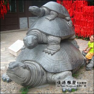 龟雕塑雕刻公园草坪青地加工石放石雕摆爬行定做巴西龟绿乌龟庭院