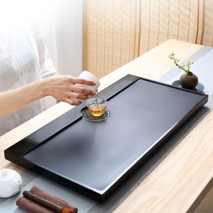 整块家用石头大茶台托盘茶海简约功夫茶具茶盘 天然乌金石茶盘套装