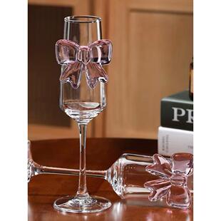 【可尔】个性粉色蝴蝶高脚香槟杯酒杯家用小清新葡萄酒杯小众D86