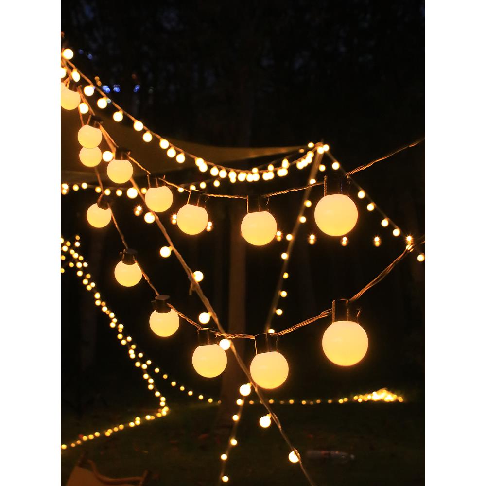 天幕帐篷装饰灯夜市摆摊灯氛围圆球灯led防水露营彩灯婚礼布置灯