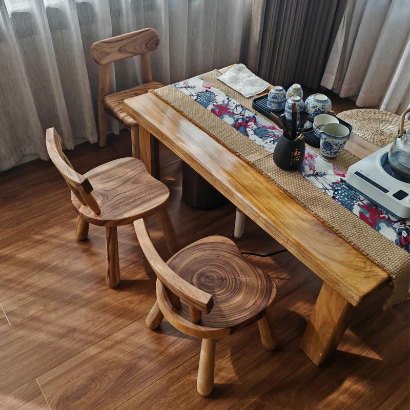 香樟实木儿童学习椅子家用靠背座椅写字书桌椅餐椅小木凳板凳矮凳