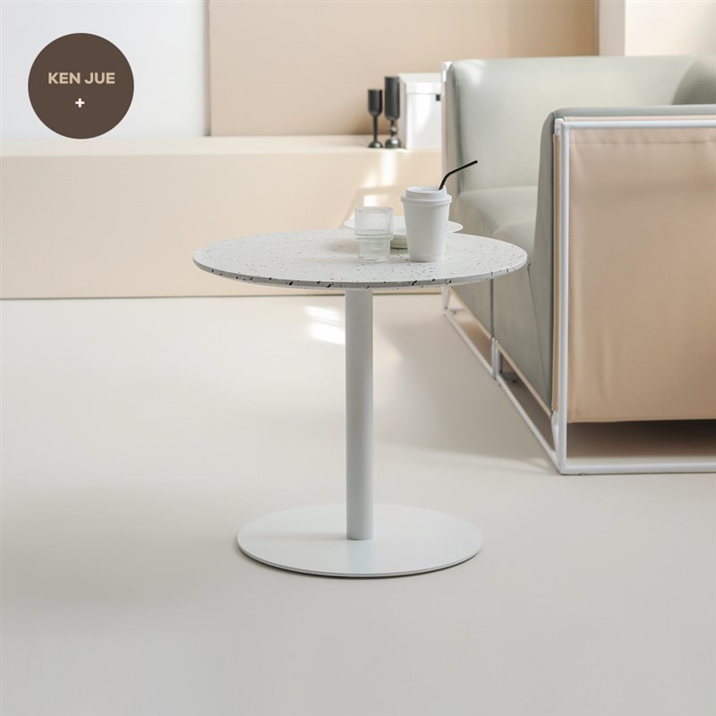 家用茶几卧室岩板小桌简约咖啡桌边几现代圆形桌子小户型实木矮桌