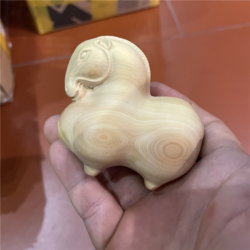 黄杨木雕手把件文玩男士随身把玩实木雕刻工艺动物生肖马唐马摆件