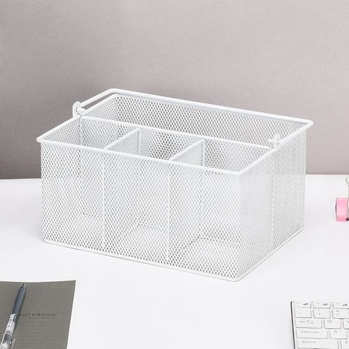 金属提篮收纳筐桌面收纳盒多分格篮厨房料瓶整理器铁线收纳篮