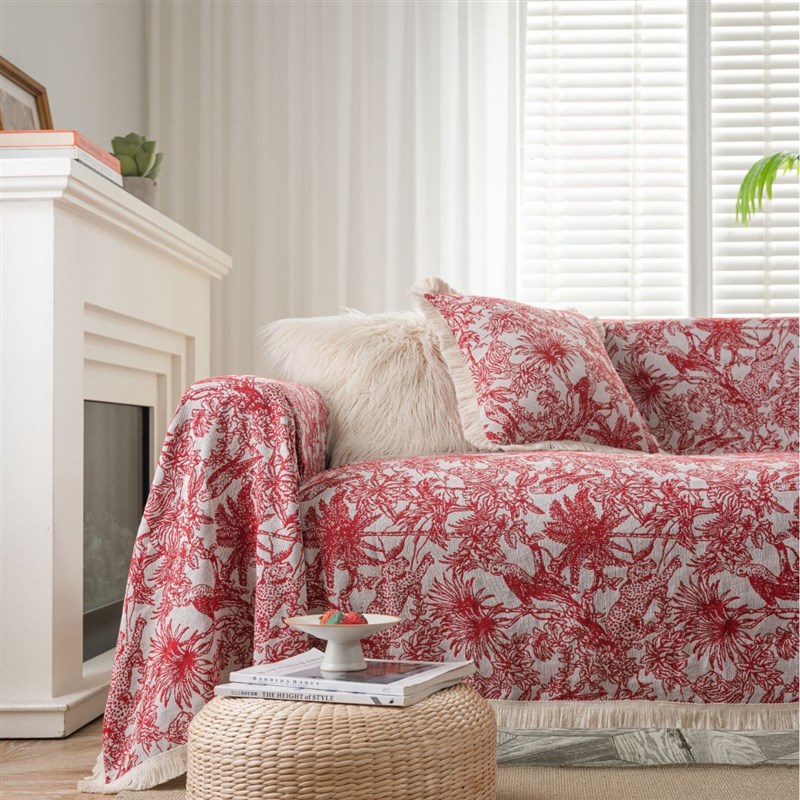 伊缦琪韵沙发巾防猫抓蓝色棋盘格子厚实沙发盖毯一片式沙发套工厂