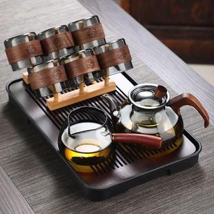 家用轻奢耐高温茶壶高档办公室会客喝茶功夫茶杯防烫 玻璃茶具套装
