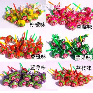 散装抖抖王棒棒糖30/50/100支柠檬草莓苹果蓝莓香橙荔枝味喜糖果
