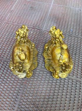 铜招财进宝龙龟饰品元宝母子龟龙头龟客厅书房办公室入口桌面别墅