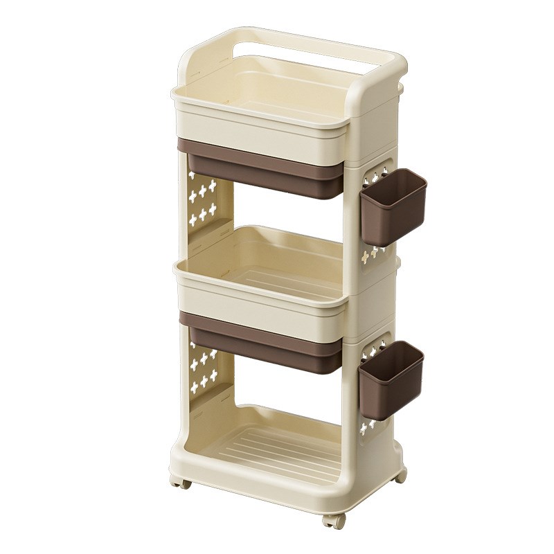 家用多功能卧室客厅简约置物架多层可移动小推车厨房收纳架整理架
