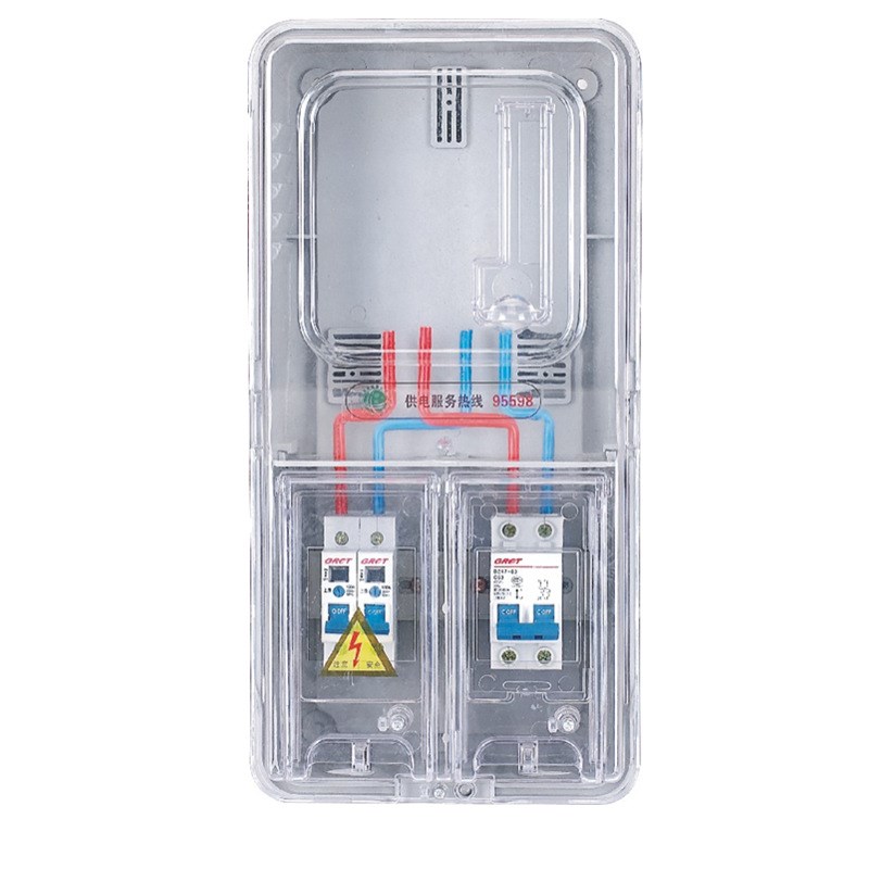 厂家直销PC电箱防水塑料单相电表箱透明配电箱插卡电表箱产地货源