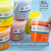 温莎牛顿丙烯大容量1L桶装 24色丙烯套装 12色18色手绘墙绘纺织绘画