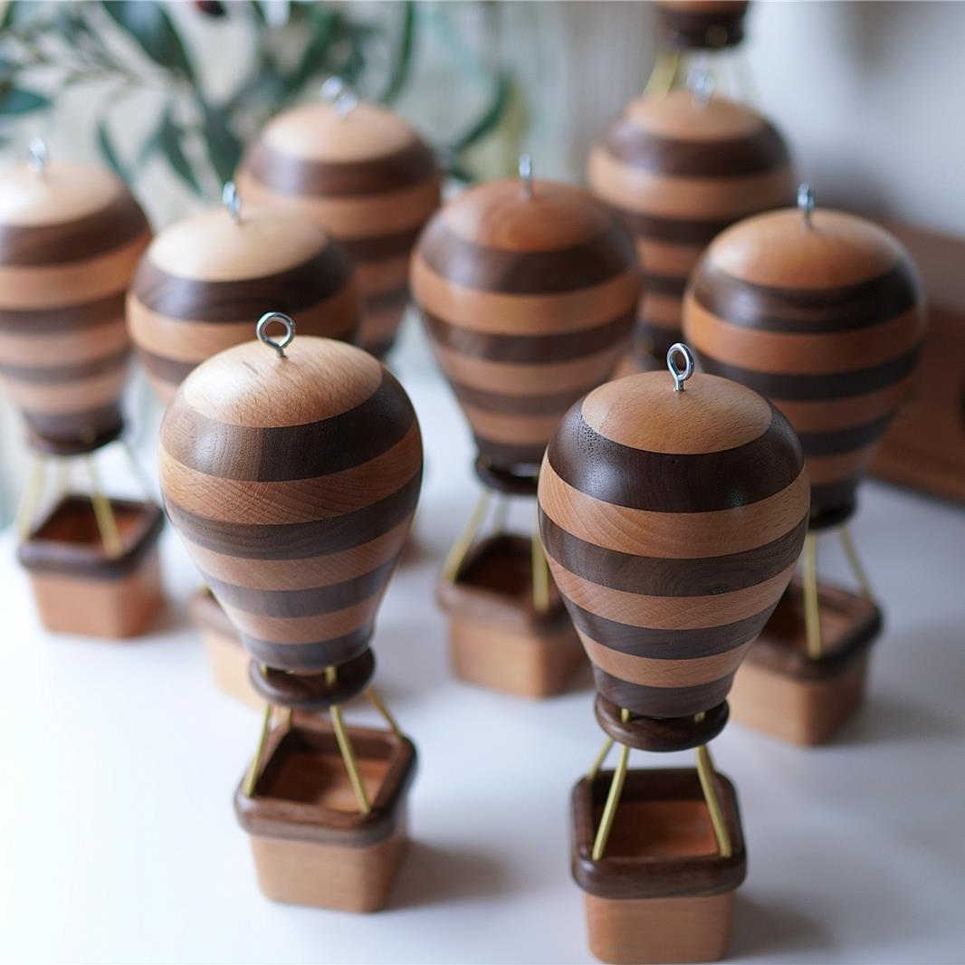 Joe的小作坊/ 热气球摆件 可以挂起来的实木气球摆件 创意 礼物