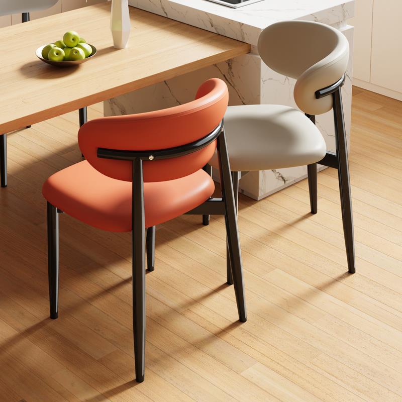 餐椅家用餐桌椅子轻奢高级靠背凳子出租房用靠背椅铁艺麻将梳妆椅