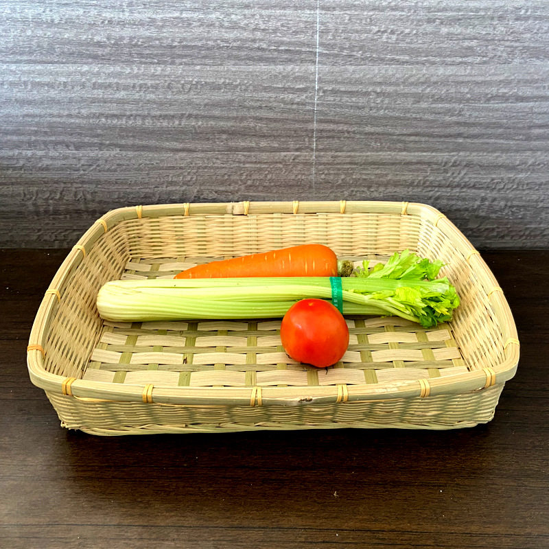 竹编手工厨房沥水托盘收纳竹簸箕