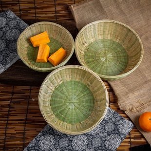 竹篮子竹制品竹青竹筐竹编簸箕鸡蛋篮收纳箩筐水果洗菜家用馒头筐