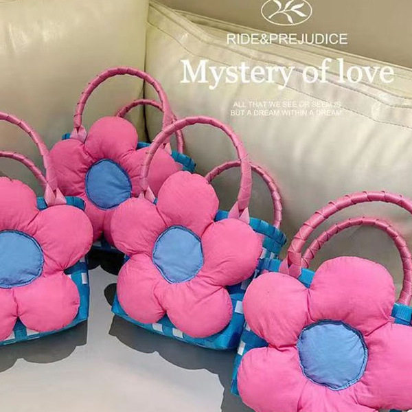 手提包可爱花朵韩版成品手工文艺编织包蓝粉伴手礼包生日宴礼品包,箱包皮具/热销女包/男包,通用款女包,淘宝优惠券,粉丝福利购,淘宝优惠卷