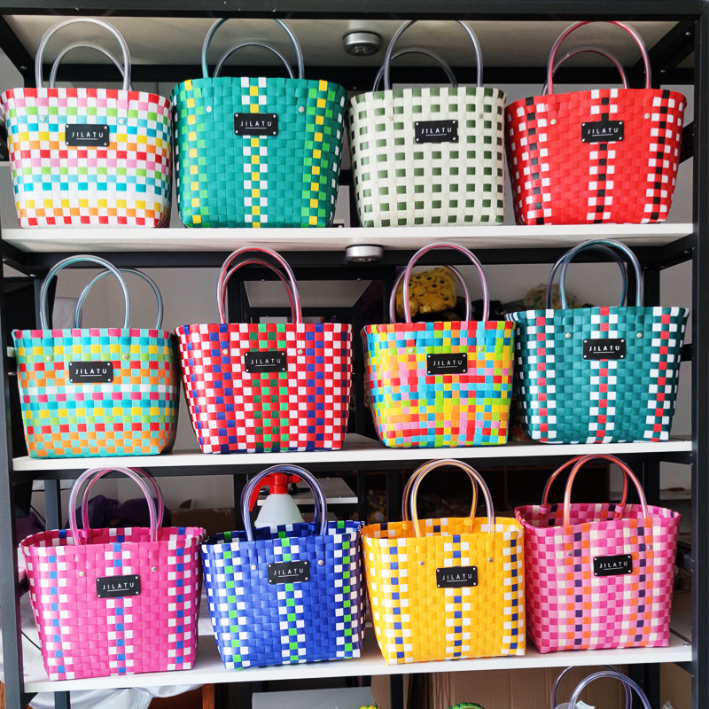 手拎手工编织包大容量伴手礼品包