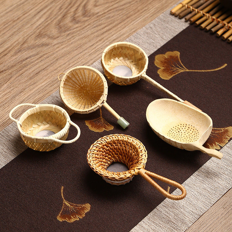 纯手工竹编茶叶滤茶器茶道零配件