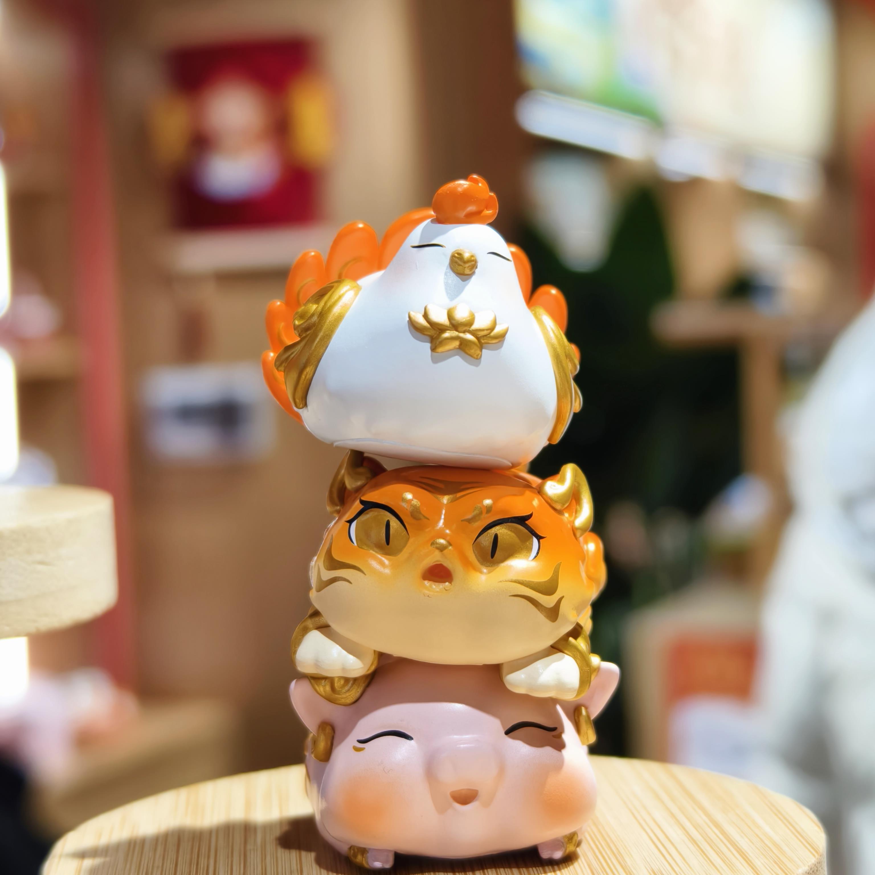 南京鸡鸣代寄十二生肖小摆件可爱福气贴贴桌面小摆件文创礼物