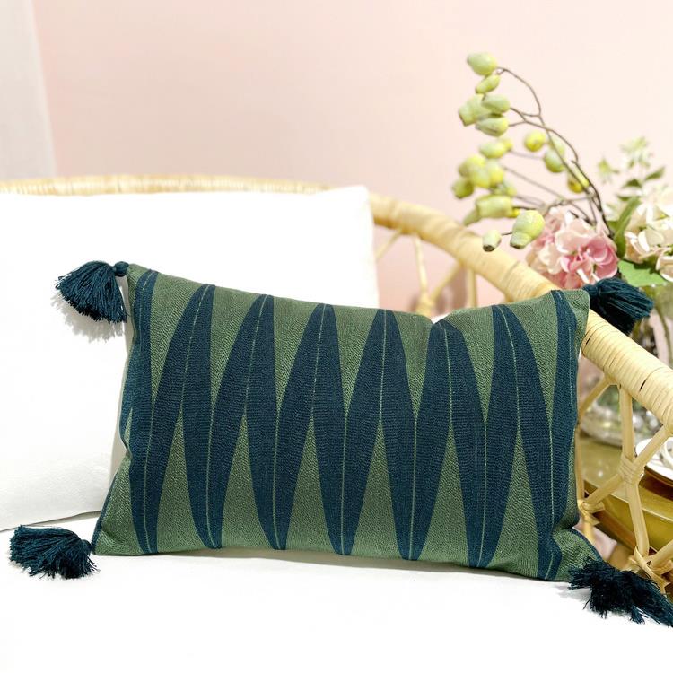 几何尖角绿色腰枕民族风民宿抱枕摩洛哥波西米亚ins沙发客厅靠枕