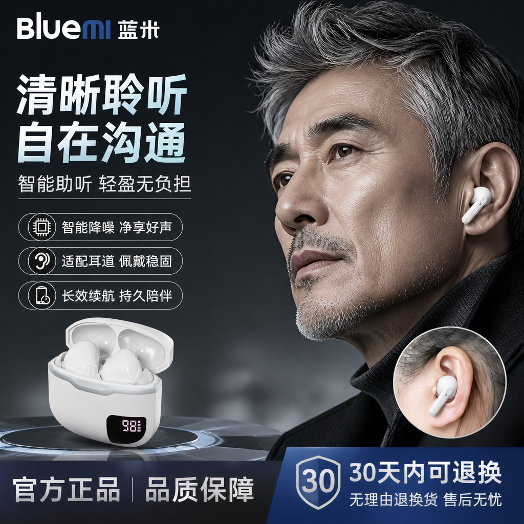 蓝米数字助听器老人耳背专用正品