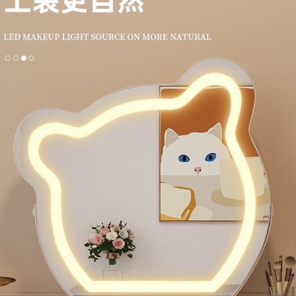 少女心化妆镜大号双面可翻转宿舍台式梳妆镜学生桌面立式公主镜子