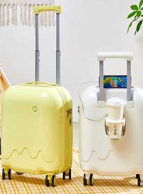 新款紫色行李箱20寸登机箱24寸拉杆箱泡泡雪糕密码箱万向轮