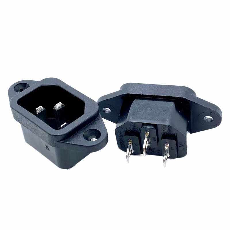 SS-7BRONGFENG荣丰品字插座带螺丝孔3插C14 10A/15A 电脑机箱