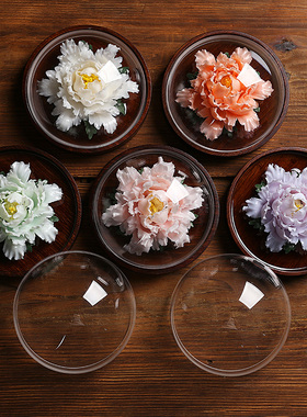 天一恒友陶瓷禅宗家居饰品手揉玫瑰牡丹荷花饰品家居香车装饰