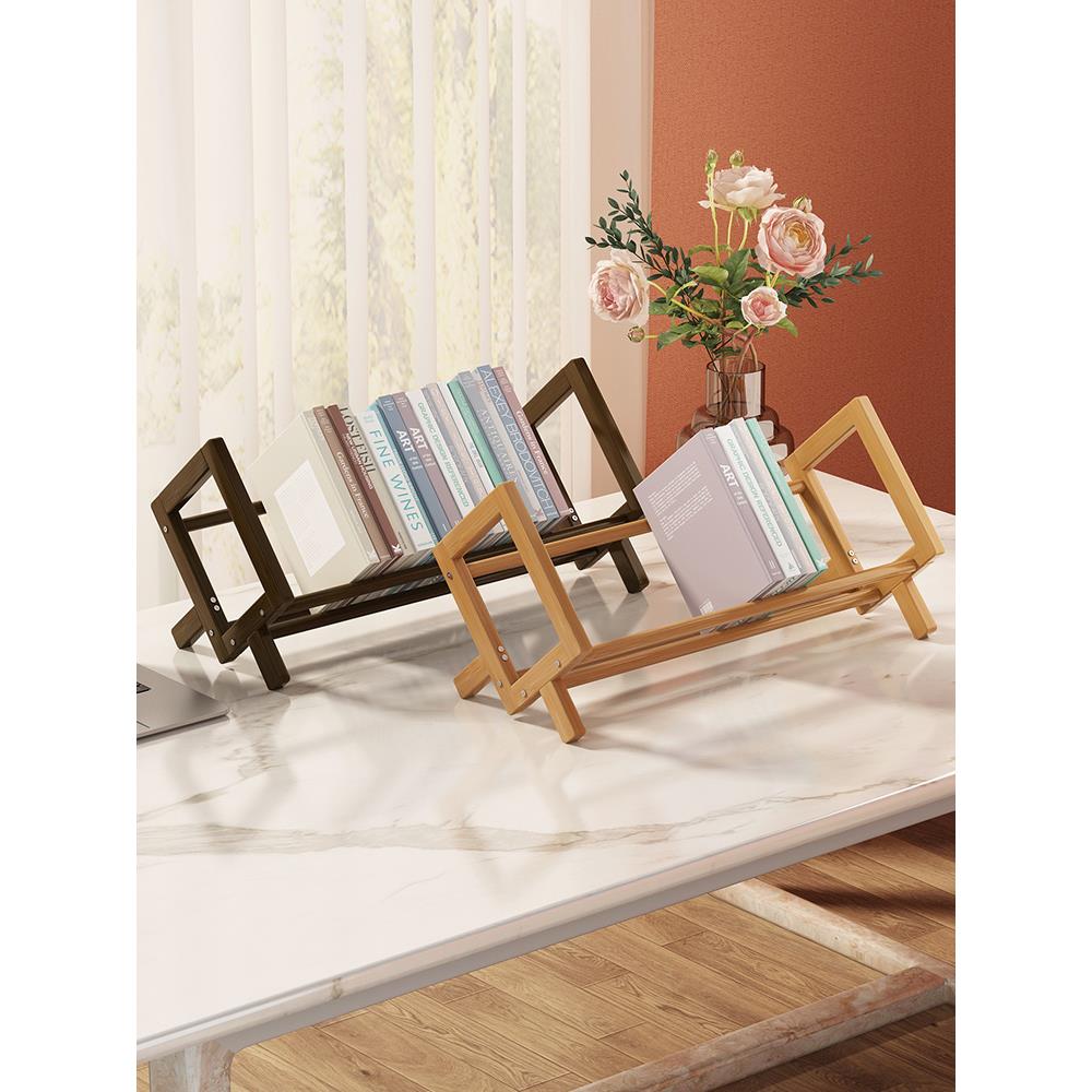 桌面书柜儿童小型书架子简易收纳窗台置物台面飘窗床头书桌上立架