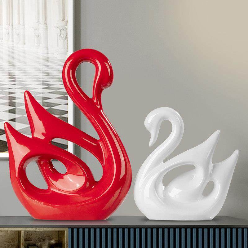 天鹅摆件陶瓷工艺品现代简约家居客厅酒柜卧室网红轻奢创意装饰品,家居饰品,装饰摆件,淘宝优惠券,粉丝福利购,淘宝优惠卷