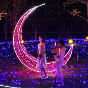 饰彩虹灯灯光节 户外防水led造型灯月亮星星景观灯公园节日云朵装