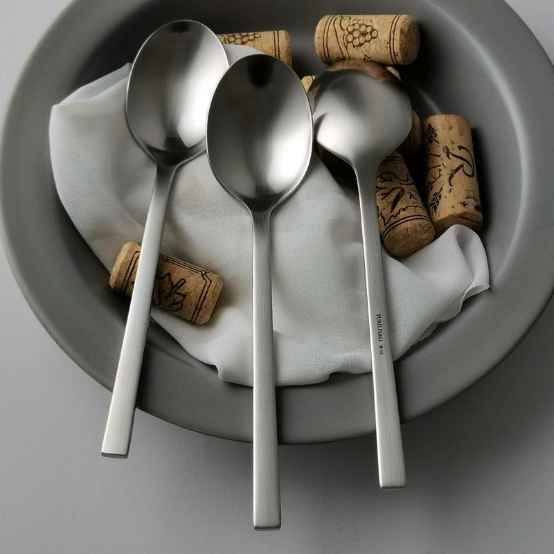 PURFI PERLI 极简实用18-10不锈钢勺子家用餐勺饭勺汤勺 砂光质感