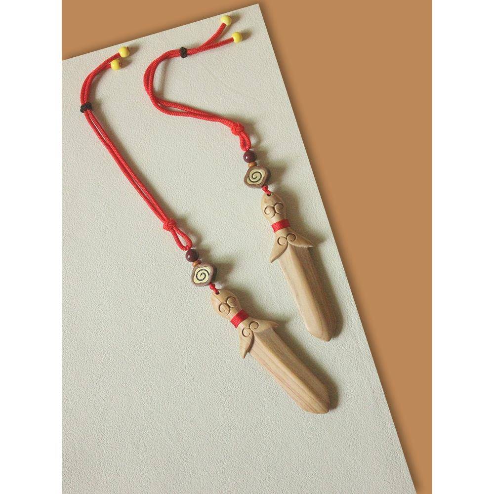 室内床头桃木剑大门口挂件宝宝成人男女孩随身携带10厘米中号吊坠