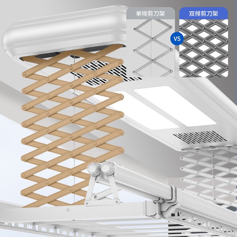 超高电动晾衣架加长款复式自动2.4米固定杆升降智能家用晾衣架