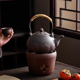 2024新款古法煮茶碳炉大容量可干烧明火提梁壶复古户外围炉套装