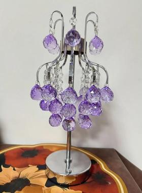 现代轻奢水晶灯摆件三色变光手工DIY