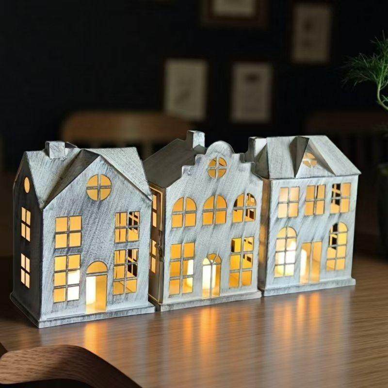 乡村覆古剪裁旧铁小房子露台装饰烛台风灯笼Y阳台花园杂货装饰品,家居饰品,户外/庭院摆件,淘宝优惠券,粉丝福利购,淘宝优惠卷