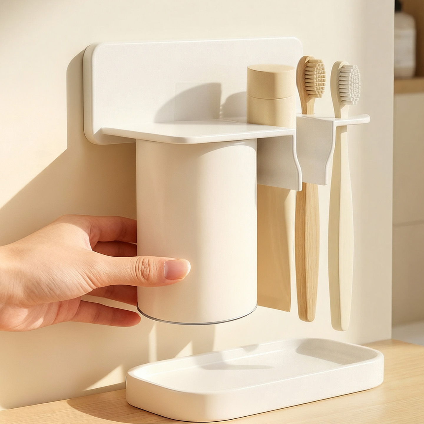 牙刷置物架磁吸漱口杯