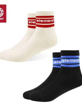 美国ELEMENT专业滑板袜男女街潮风短袜低帮休闲内里毛圈运动袜2双