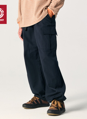 美国ELEMENT滑板休闲裤男秋季深蓝宽松复古街头风直筒百搭工装裤