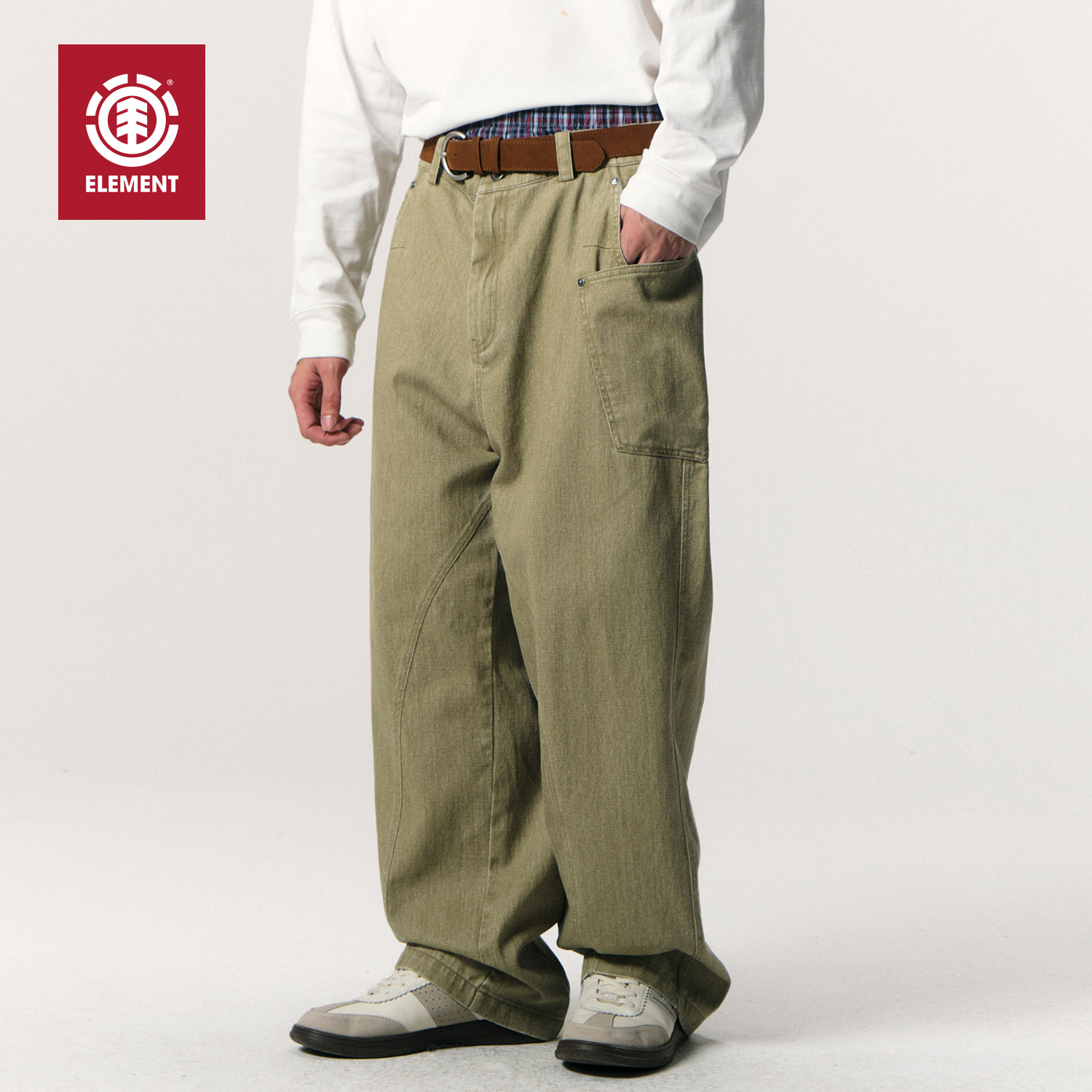 美国ELEMENT滑板工装裤男复古宽松logo刺绣水洗做旧直筒休闲长裤,男装,休闲裤,淘宝优惠券,粉丝福利购,淘宝优惠卷