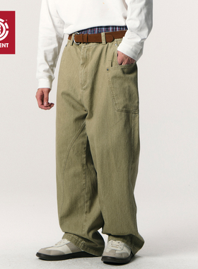 美国ELEMENT滑板工装裤男复古宽松logo刺绣水洗做旧直筒休闲长裤