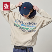 美国ELEMENT滑板连帽卫衣男宽松字母撞色印花廓型落肩重磅上衣潮
