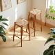 北欧实木吧台凳家用岛台椅小居室绳编酒吧凳岛台椅高脚凳吧台凳